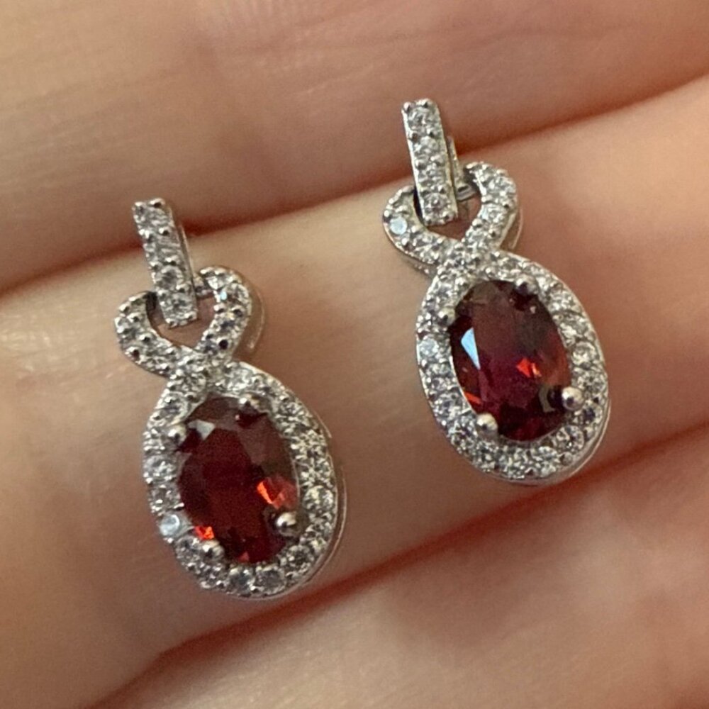 earrings garnet gemstone event drop earring jewelry fashion accessories gift new